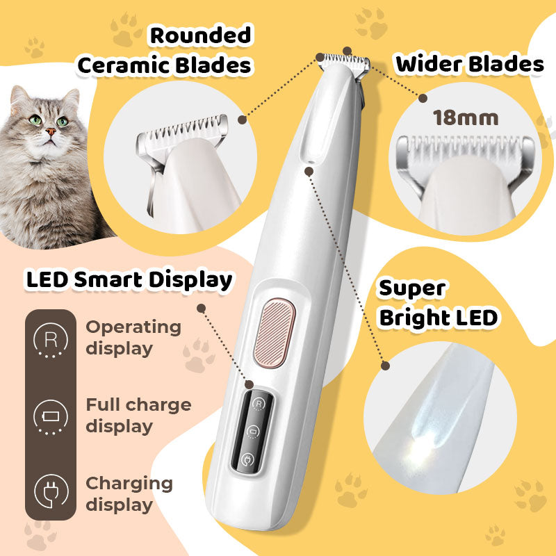 【🎉Utánvéttel】🐱Vízálló újratölthető kisállatborotva LED lámpával-TAB