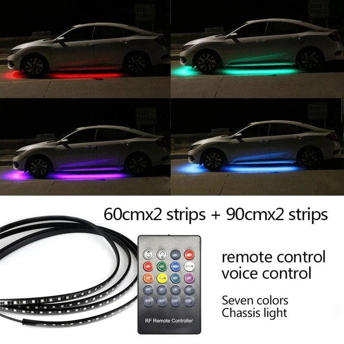 2024 rugalmas vízálló RGB LED lámpák autó alvázhoz (4 db)